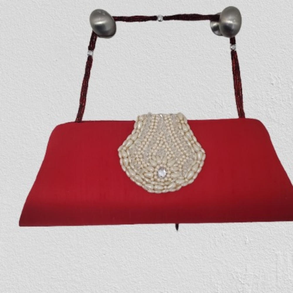 Beautiful red designer clutch